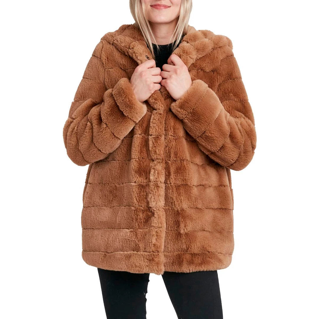 Coupon 🔥 Laundry by Shelli Segal 👩 Womens Faux Fur Hooded Faux Fur 🧥 Coat 🔔 4 Coupon 🔥 Laundry by Shelli Segal 👩 Womens Faux Fur Hooded Faux Fur 🧥 Coat 🔔 - Image 2