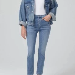 Hot Sale 🧨 Citizens Of Humanity 👩 women Jolene High Rise Vintage Slim Jean in Pixie 🎁