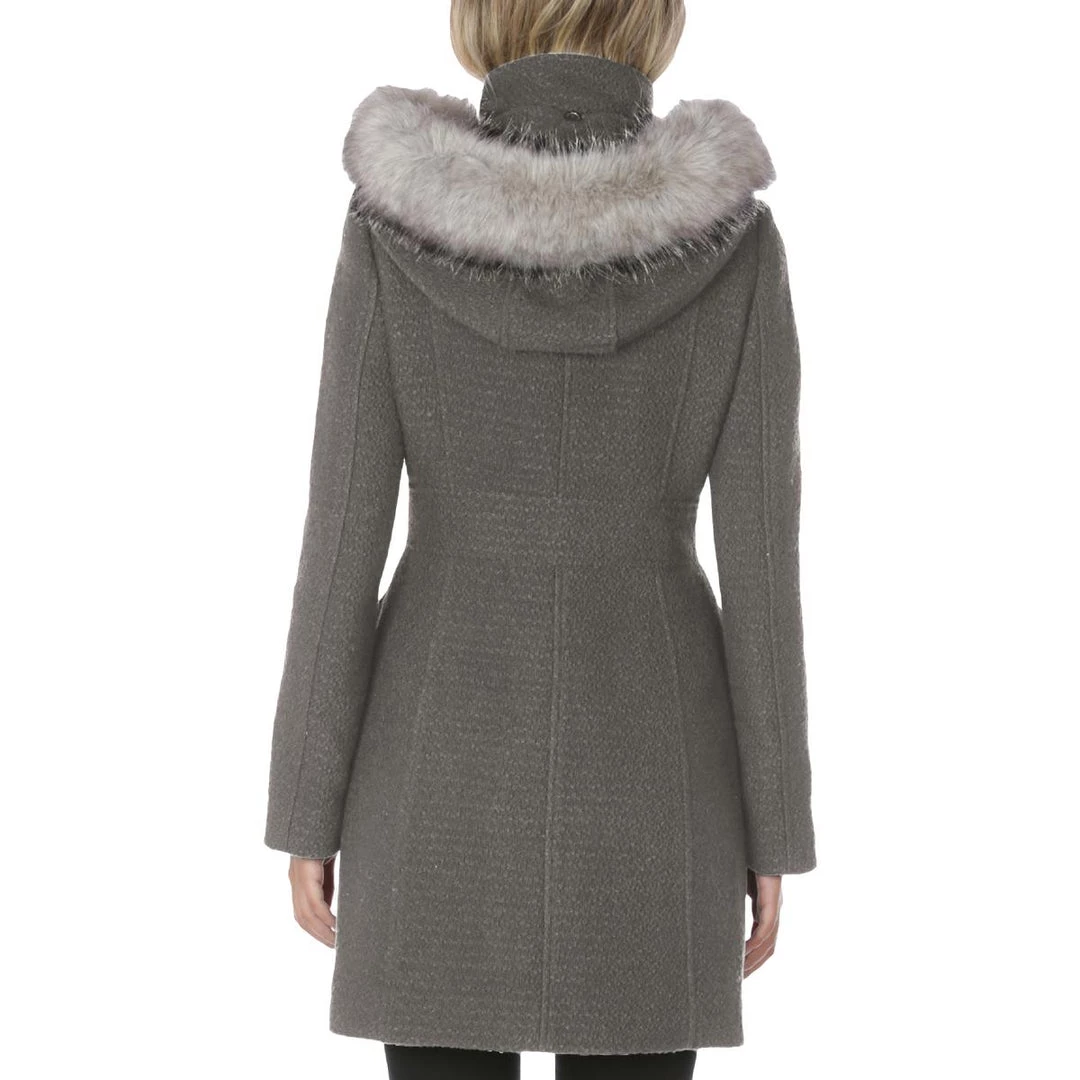Budget 😀 Laundry by Shelli Segal 👩 Womens Faux Fur Trim Long Long 🧥 Coat ✨ 6 Budget 😀 Laundry by Shelli Segal 👩 Womens Faux Fur Trim Long Long 🧥 Coat ✨ - Image 4
