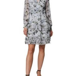 New 👏 Laundry by Shelli Segal 👩 Womens Chiffon Floral Print Fit & Flare 👗 Dress ✔️