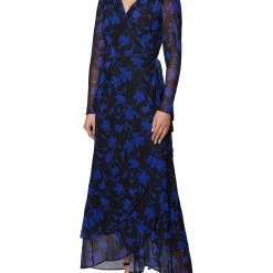 Wholesale 😉 Laundry by Shelli Segal 👩 Womens Floral Long Wrap 👗 Dress 🧨