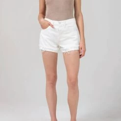 Best reviews of ๐คฉ Citizens Of Humanity ๐ฉ women Frieda Cuff Shorts in Chalk ๐ฅฐ