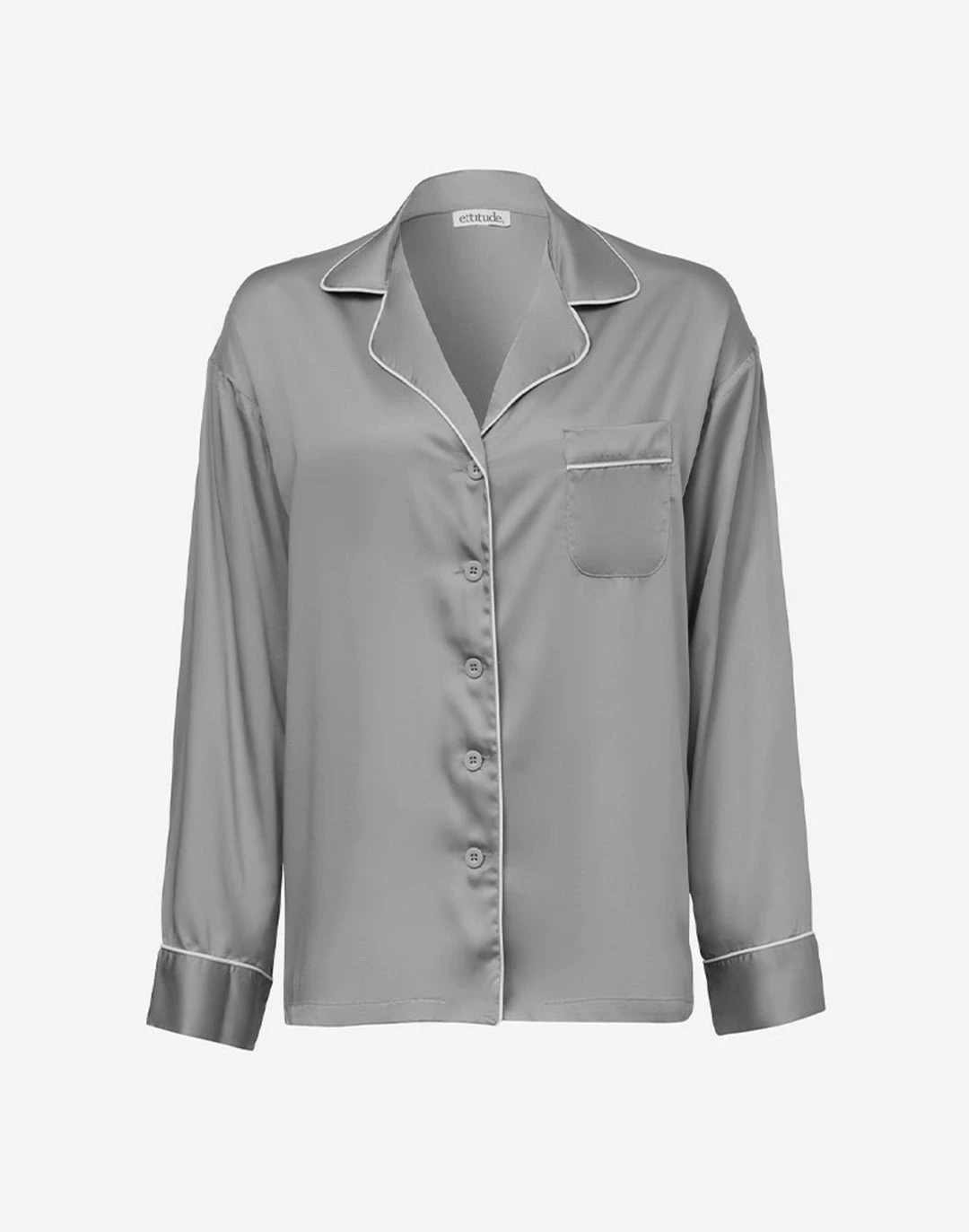 Best Sale 🛒 Ettitude 👩 women Sateen+ Long Sleeve PJ 👚 Shirt ⌛ 5 Best Sale 🛒 Ettitude 👩 women Sateen+ Long Sleeve PJ 👚 Shirt ⌛ - Image 3