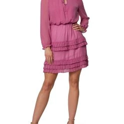 Deals 🔔 Laundry by Shelli Segal 👩 Womens Ruffled Long Sleeve Mini 👗 Dress 🛒