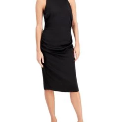 Cheap ❤️ Laundry by Shelli Segal 👩 Womens Satin Ruched Cocktail and Party 👗 Dress ❤️