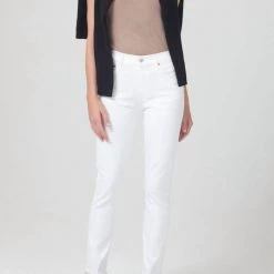 Best deal 👍 Citizens Of Humanity 👩 women Ella Mid Rise Slim Crop Jean in White 🎁