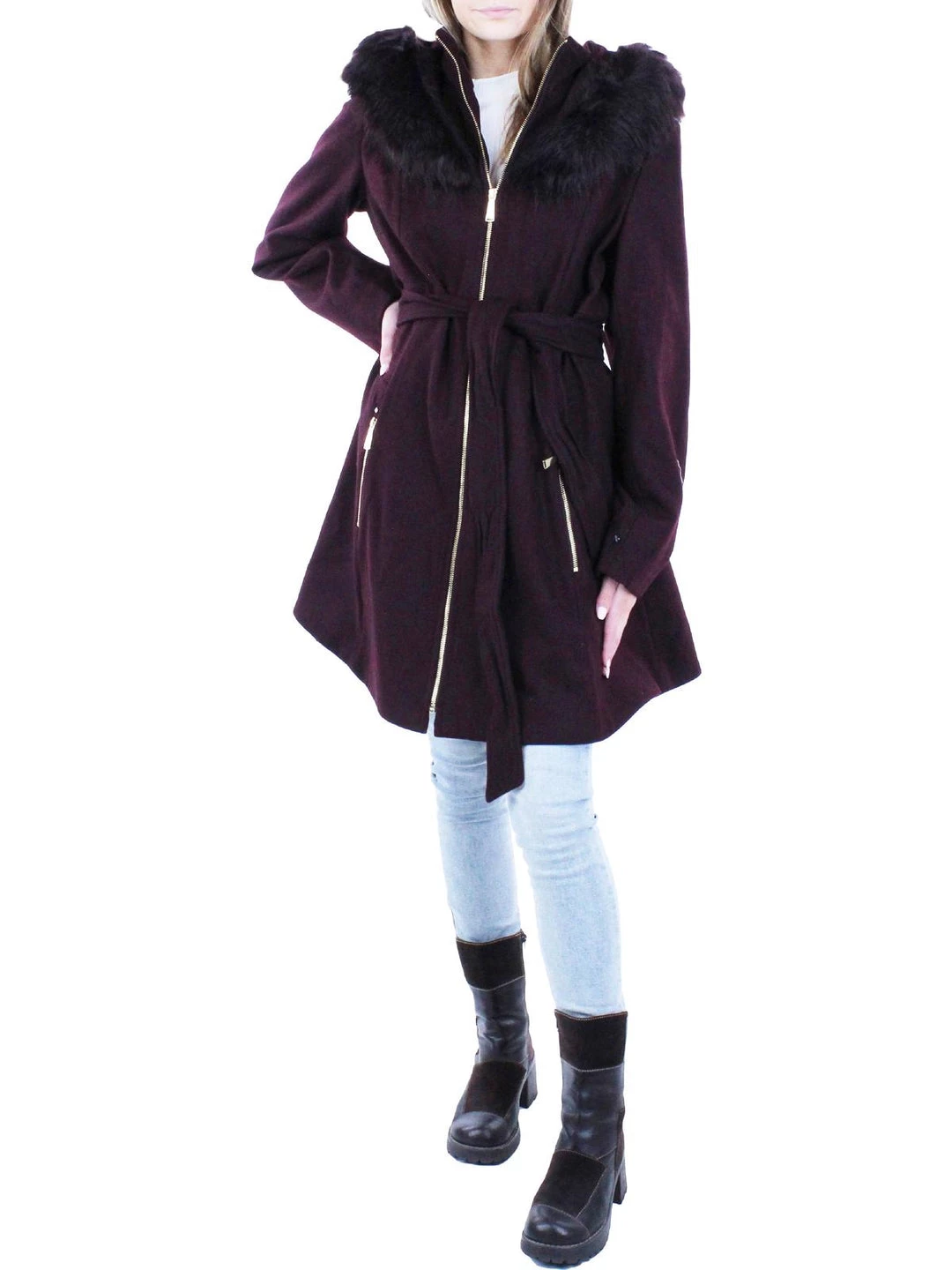 Deals 🎁 Laundry by Shelli Segal 👩 Womens Faux Fur Midi Wool 🧥 Coat 🔥 6 Deals 🎁 Laundry by Shelli Segal 👩 Womens Faux Fur Midi Wool 🧥 Coat 🔥 - Image 4