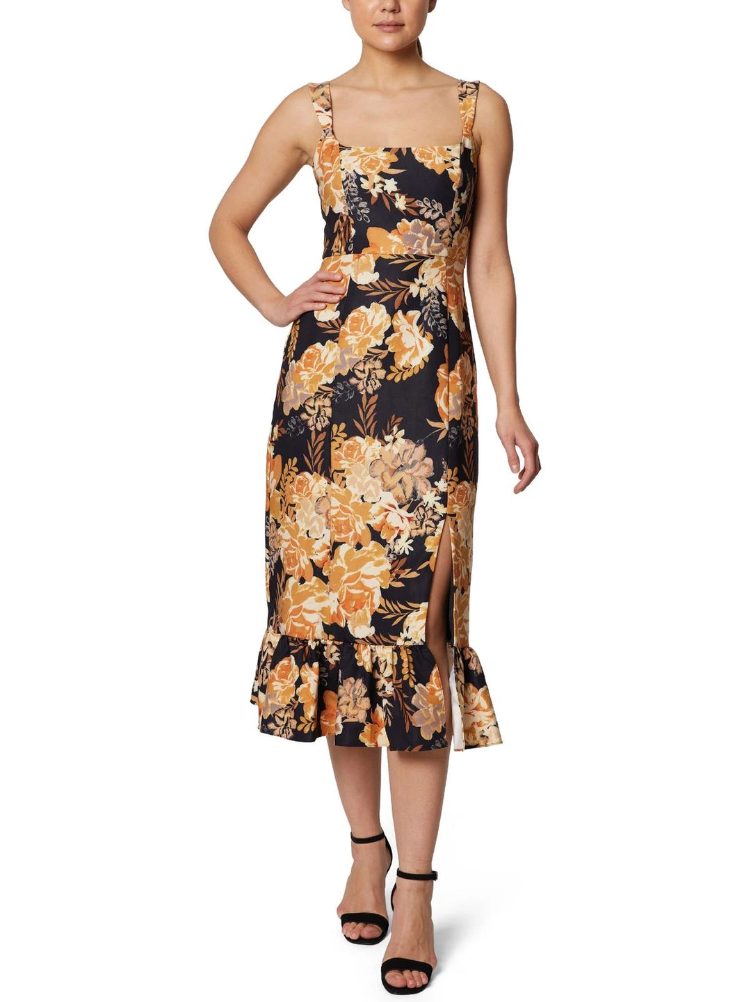 Outlet 😀 Laundry by Shelli Segal 👩 Womens Floral Sleeveless Midi 👗 Dress ❤️ 3 Outlet 😀 Laundry by Shelli Segal 👩 Womens Floral Sleeveless Midi 👗 Dress ❤️