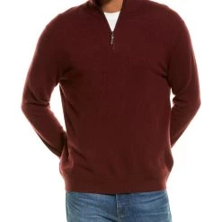 Buy 😍 men Qi Cashmere 1/4-Zip Mock Sweater 🔔