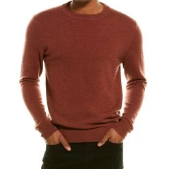 Best deal 😀 men Qi Solid Cashmere Crewneck Sweater 🎉