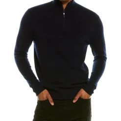 Promo ✨ men Qi Solid Cashmere Crewneck Sweater 🔥