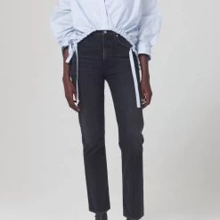 Flash Sale ⭐ Citizens Of Humanity 👩 women Daphne High Rise Stovepipe Jean in Stormy ❤️